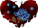 Gif animé coeur rose bleue